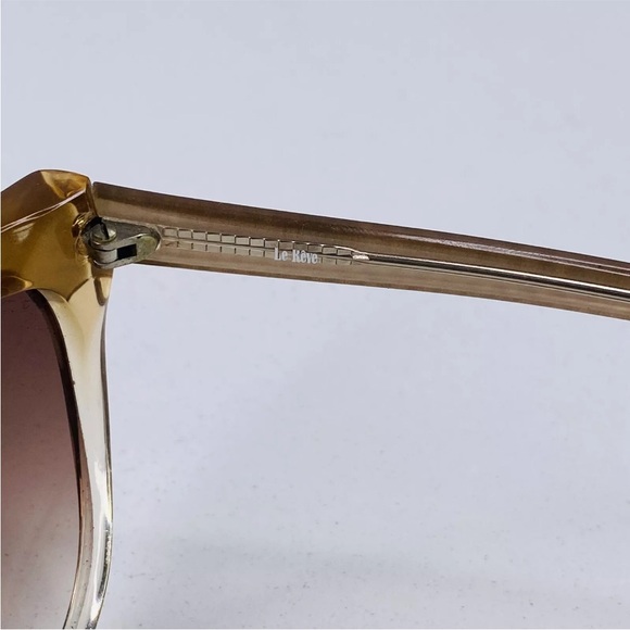 Le Reve Womens Handmade Sunglasses Beige Unibrow Frame With...